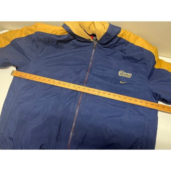 VTG St. Louis Rams Nike Teams Puffer Coat Jacket Hooded Mens XL Football NFL - Picture 3 of 12